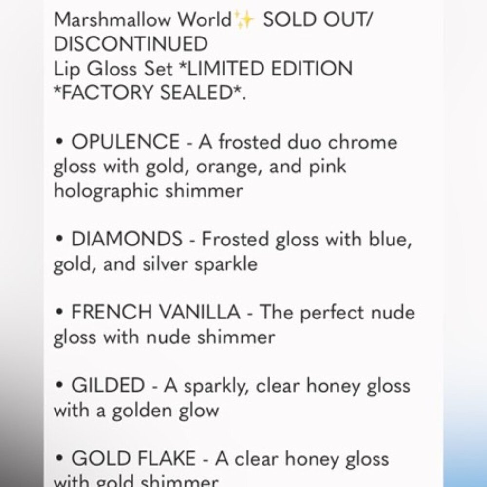 SCOTT BARNES Marshmallow World Lip Gloss Set Limited Edition NIB - Picture 4 of 6